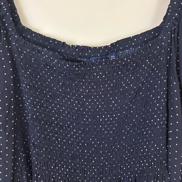 NWT GAP Black/Polkadot Rayon Square Neck Off Shoulder Peplum Peasant Top (XXL) - Picture 10 of 15